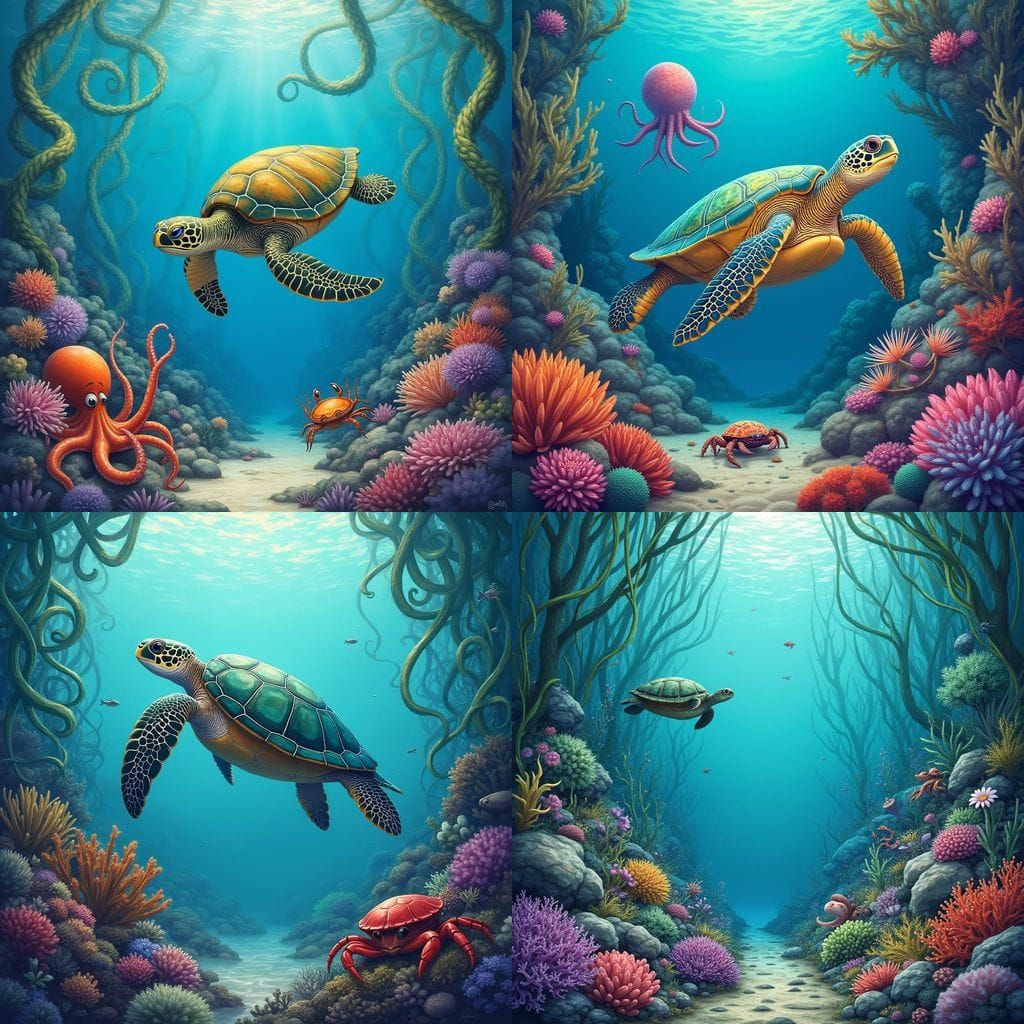 Vibrant Underwater Oasis in Tropical Marine Style