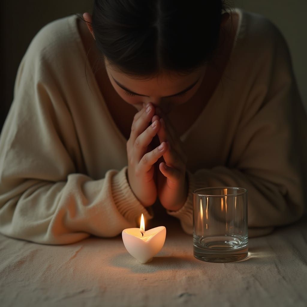 Silent Prayer by Candlelight: Ethereal Paper Art