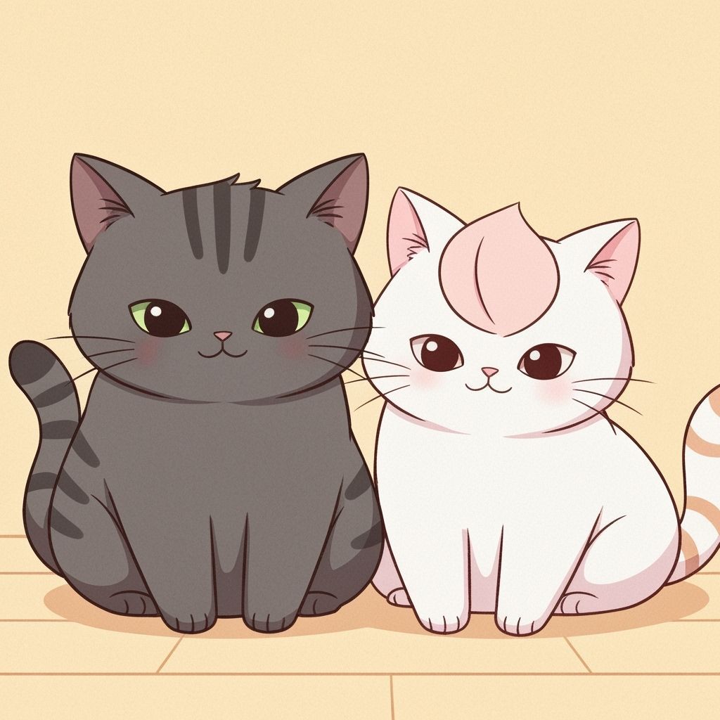 Goma and Peach Two Adorable Fictional Cats