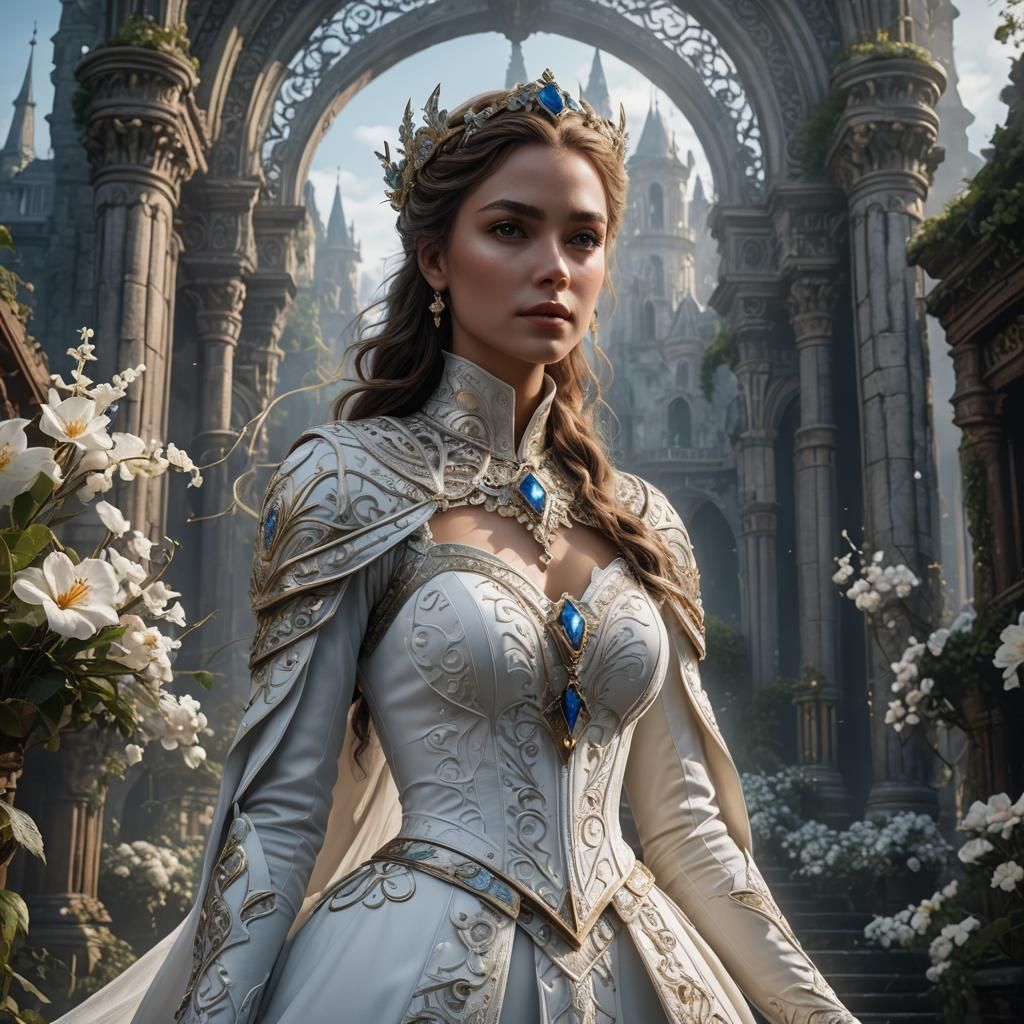 Beautiful Bride in White: Fantasy Concept Art
