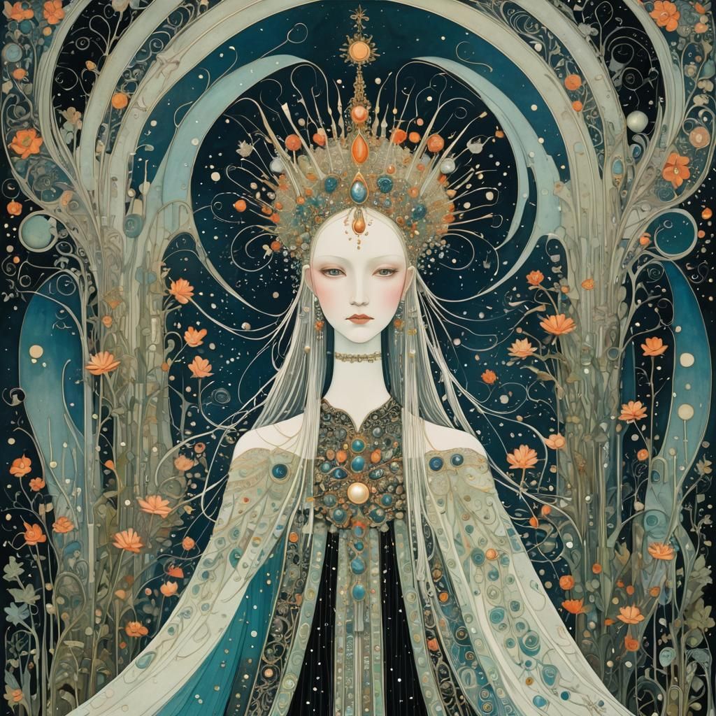 Detailed Fairy Queen in Abstract Art Style