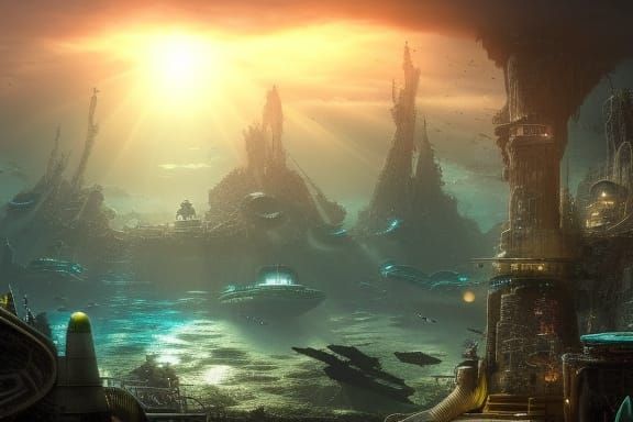 Underwater City: Detailed Matte Painting in Unreal Engine