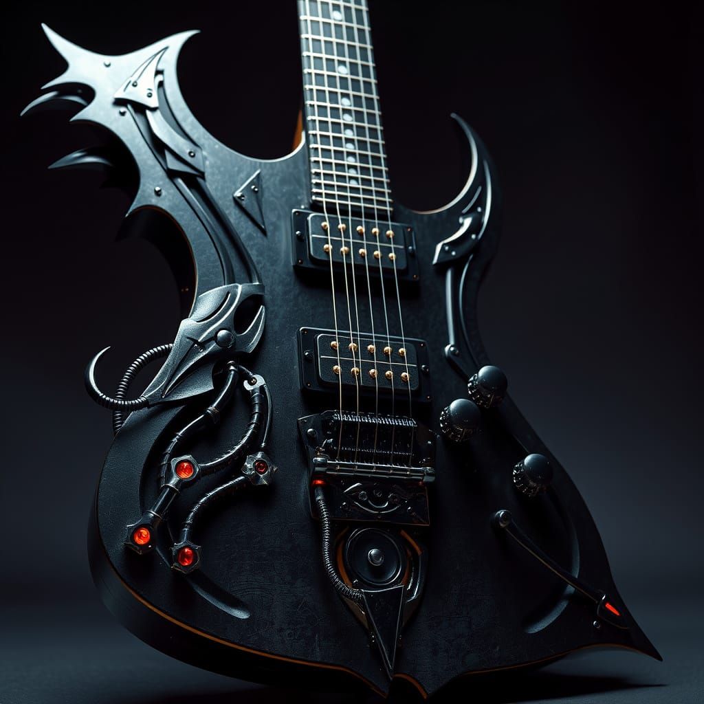 Ominous Biomechanical Electric Guitar for the Devil