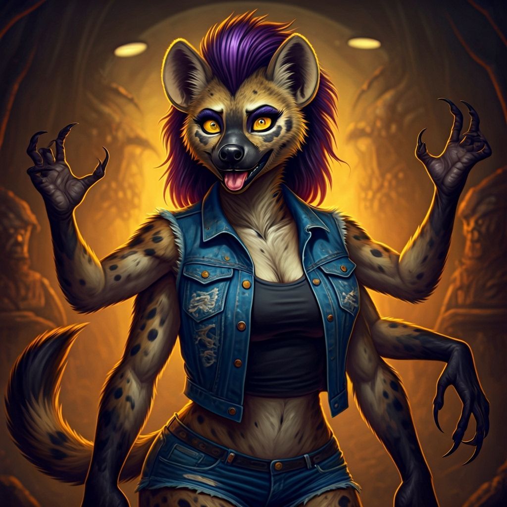 Centaur Hyena in a Lovecraftian Dive Bar