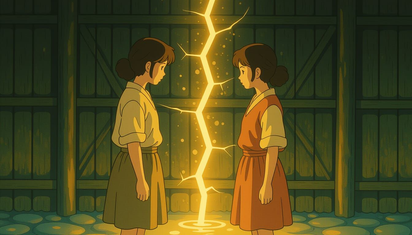 Symbolic Broken Communication in Ghibli-Inspired Style