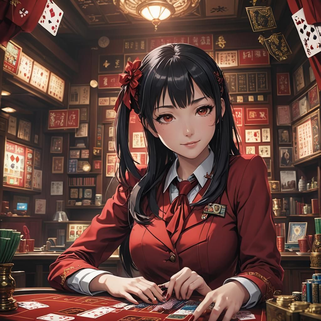 Yumeko Jabami - cheating with extra hand