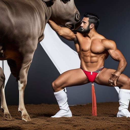 Muscular Matador in Arena: High-Resolution Concept Art
