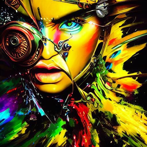 Hyperrealistic Face in Splash Art Style