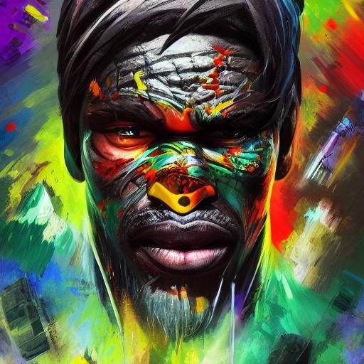 Hyperrealistic Face with Colorful Splash Art
