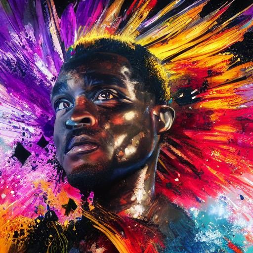 Dramatic Hyperrealistic Portrait with Colorful Accents