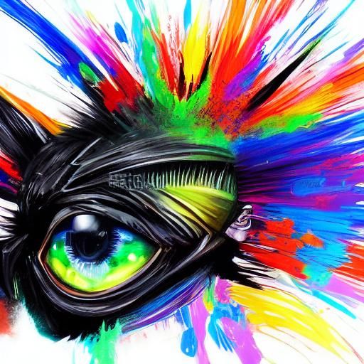 Dramatic Black Portrait in Hyperrealistic Splash Art