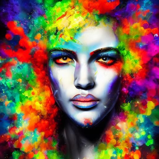 Abstract Black Form in Hyperrealistic Splash Art