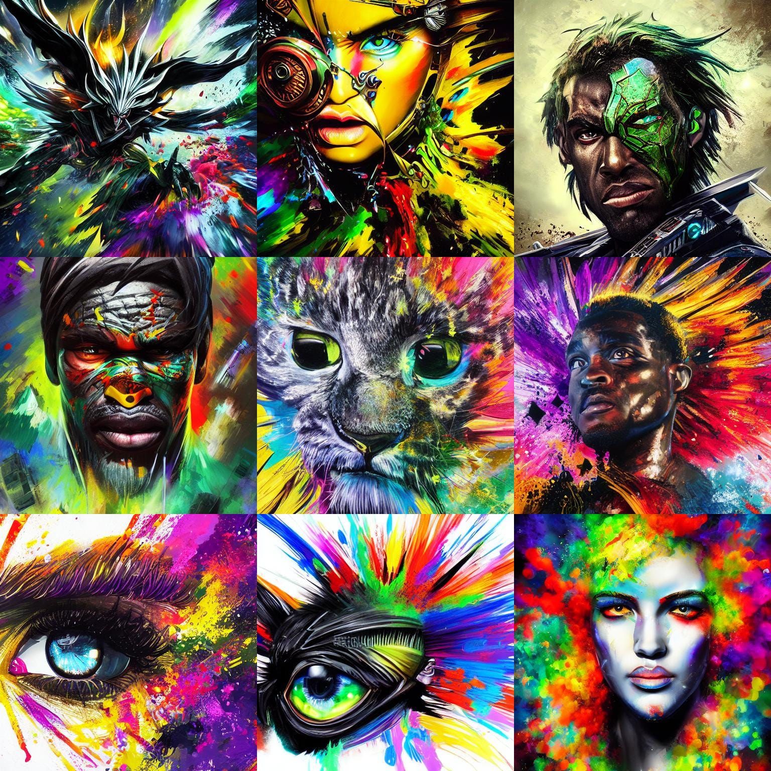 Hyperrealistic Black Color Splash Concept Art