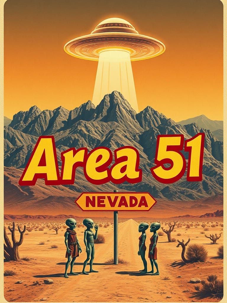 Vintage Travel Poster: Visit Area 51, Nevada