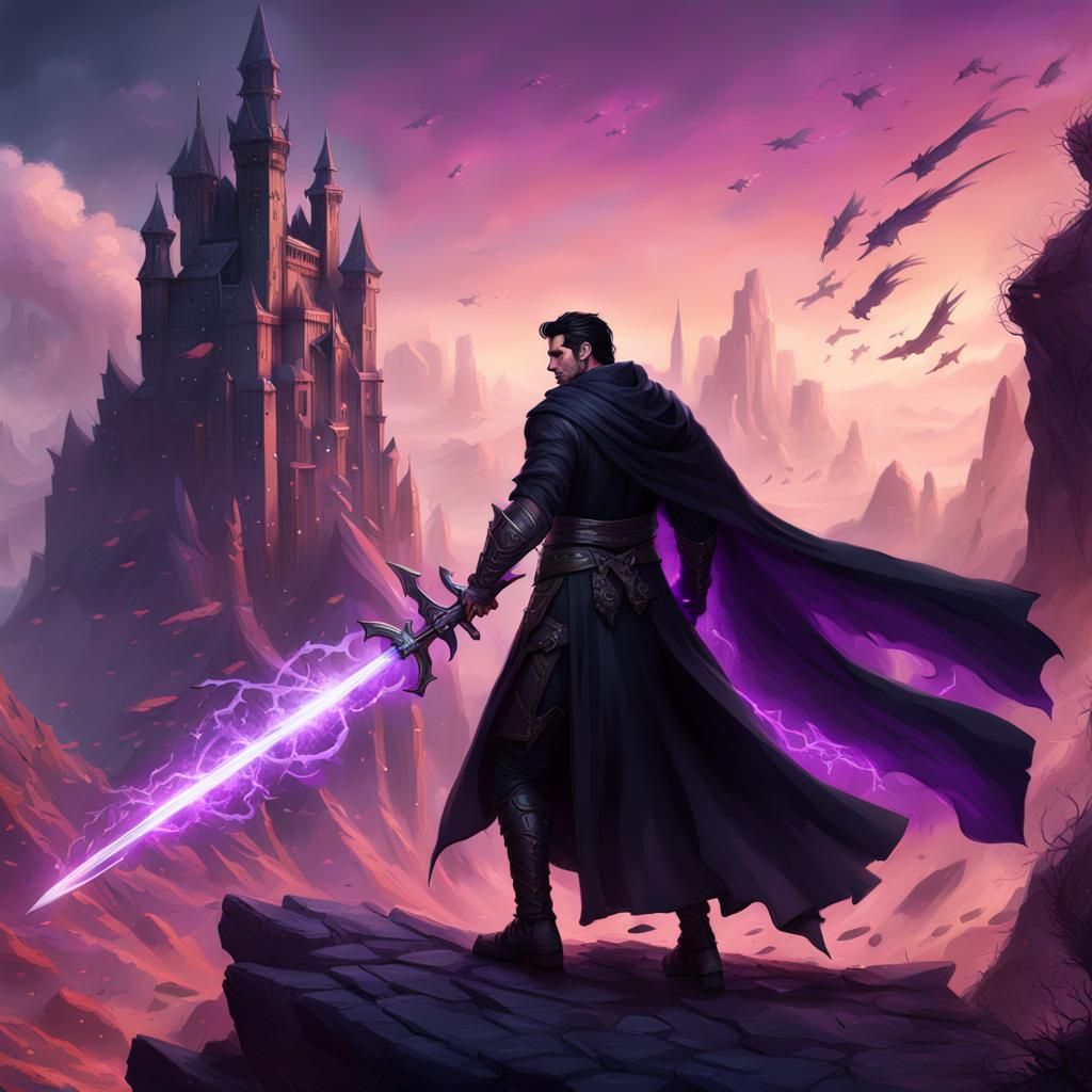 Rogue DND Character with Energy Dagger