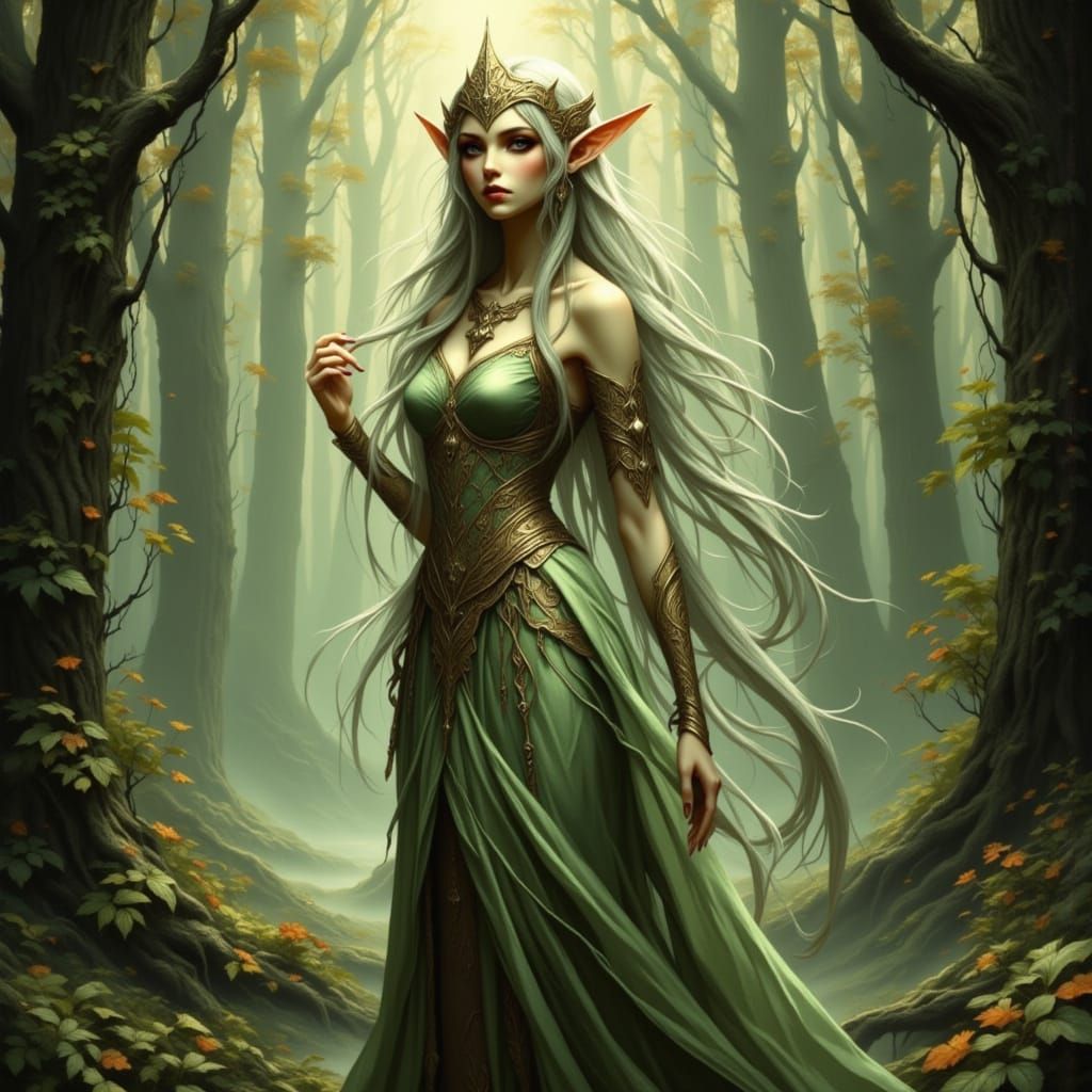 Elegant Tall Willowy Elf Queen in Fashion Drip