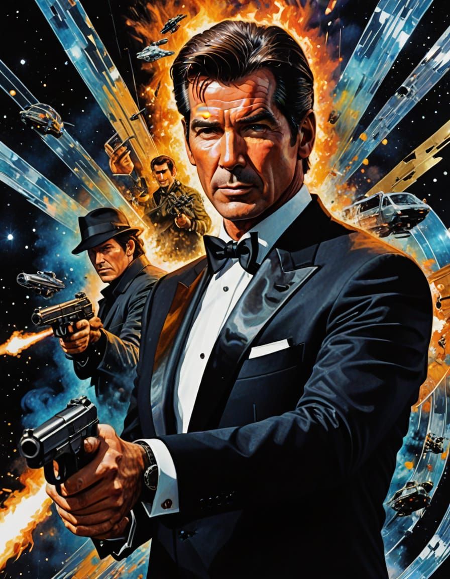 Pierce Brosnan in the James Bond film GoldenEye (1995)