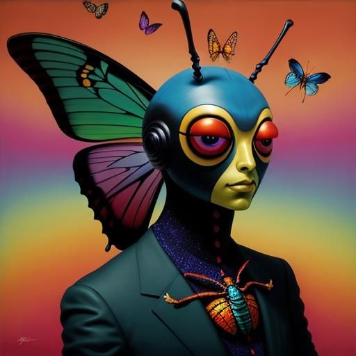 Surreal Insect in Deep Vivid Colors