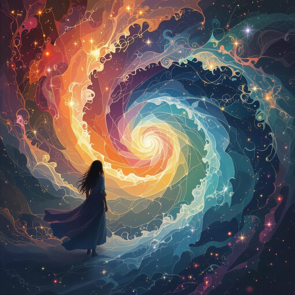 Dreamlike Emotion Vortex with Iridescent Lights, Surrealist ...