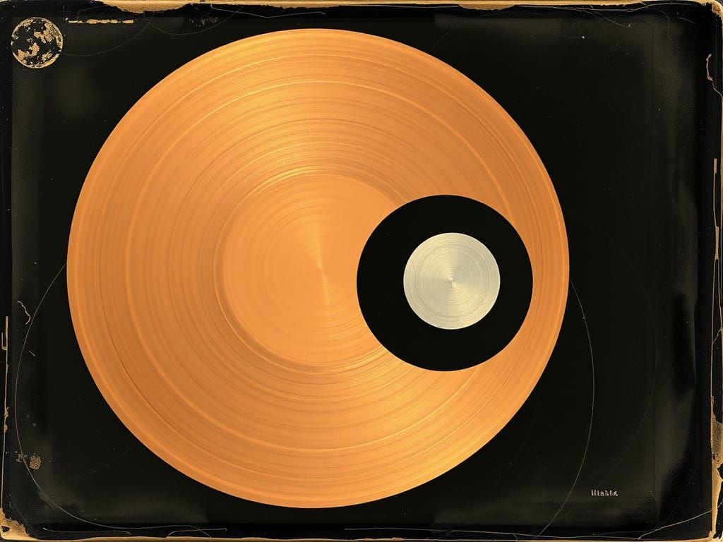 Abstract Circles in Modernist Style with Daguerreotype Borde...