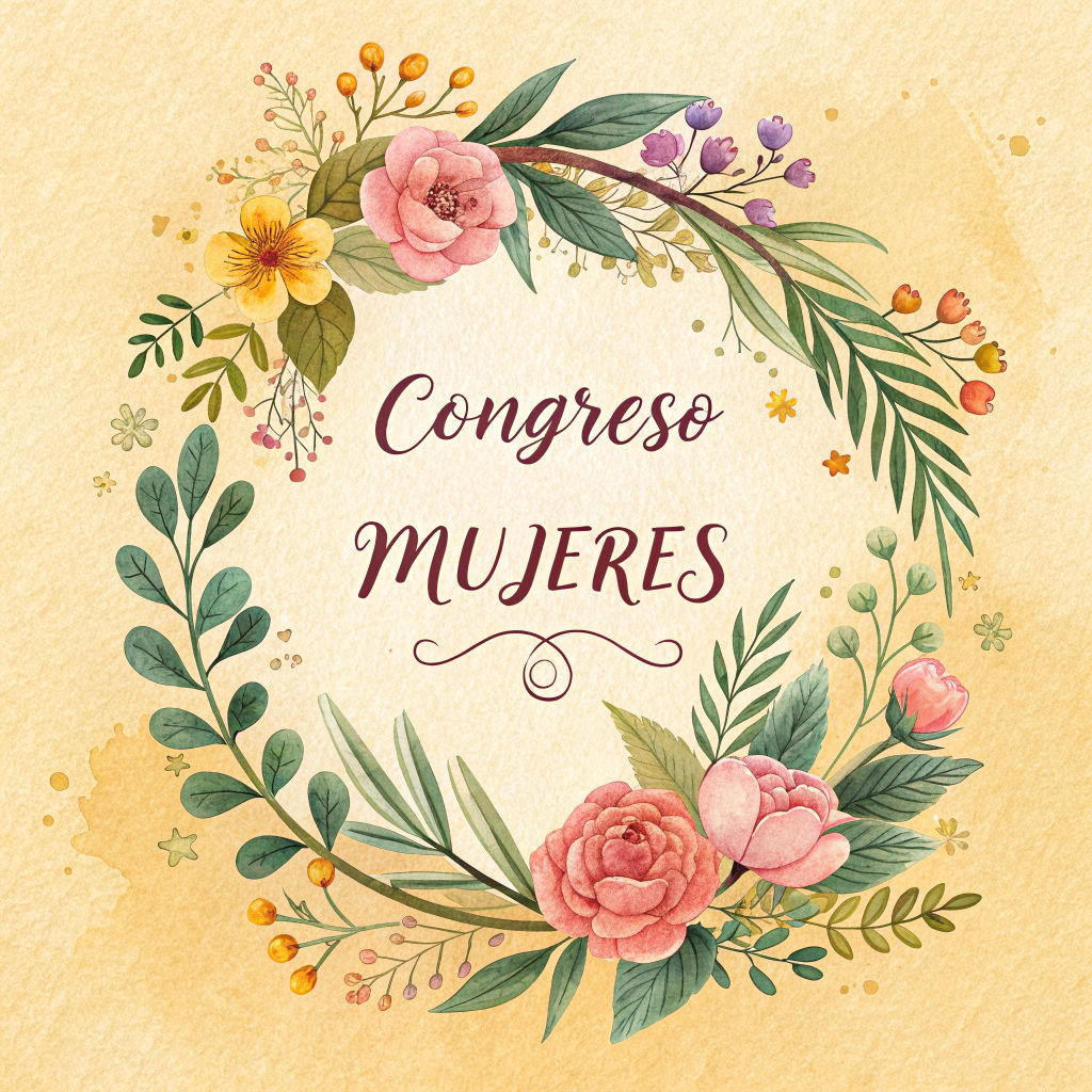 Floral Wreath Illustration for Congreso De Mujeres Event