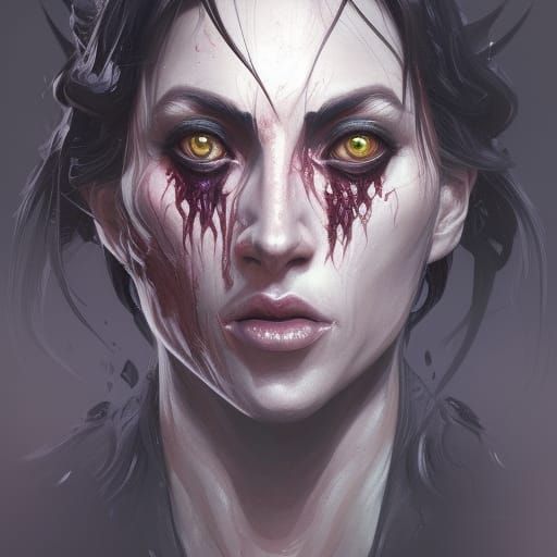 Eldritch Demon Portrait in Hyperdetailed Style