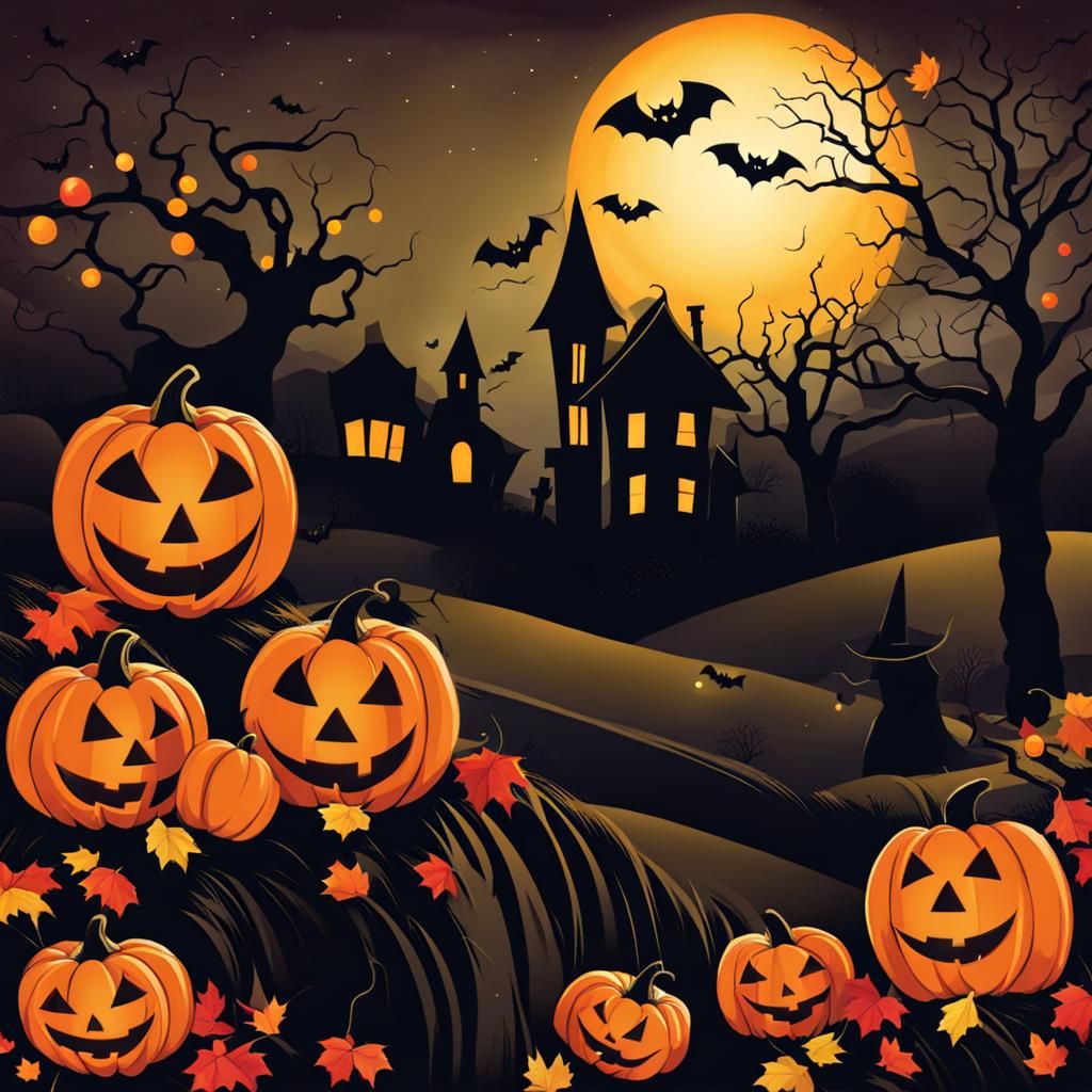 Festive Halloween Party Scene