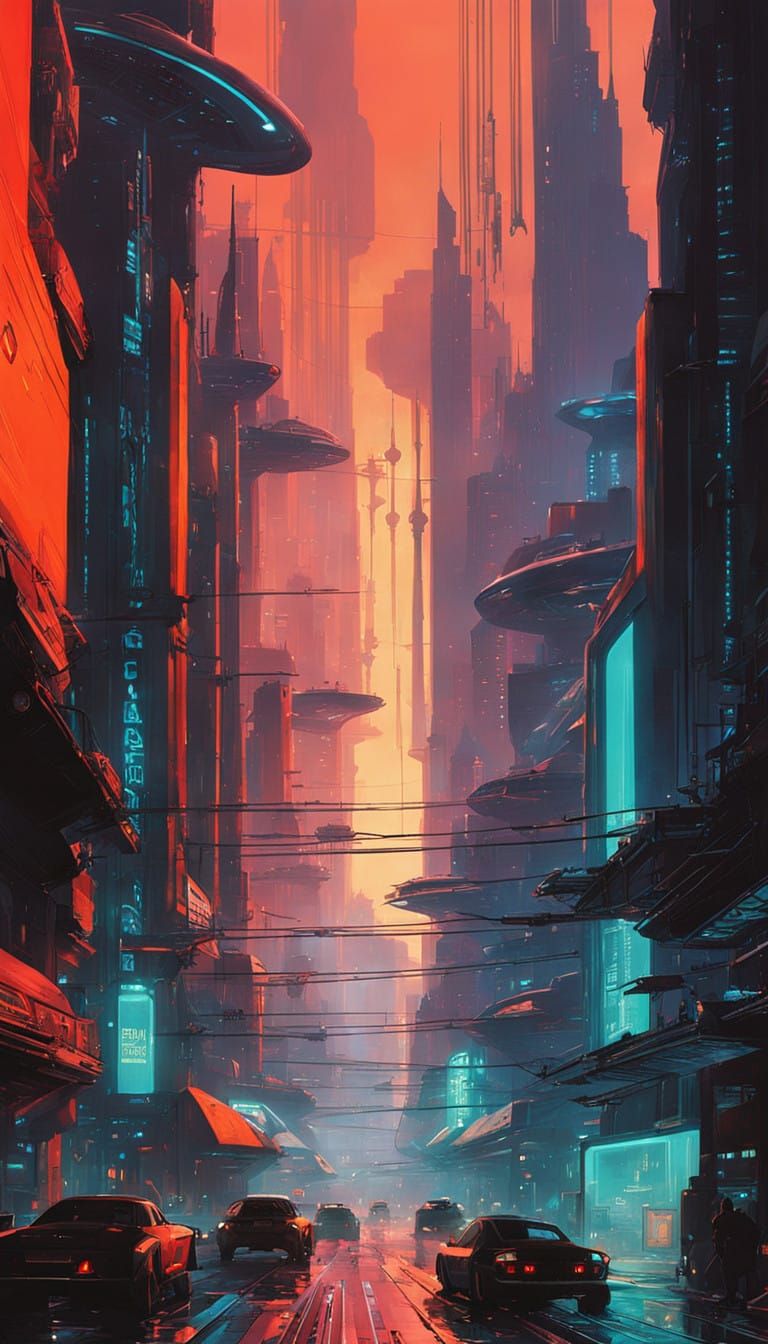 Cyberpunk Cityscape at Night