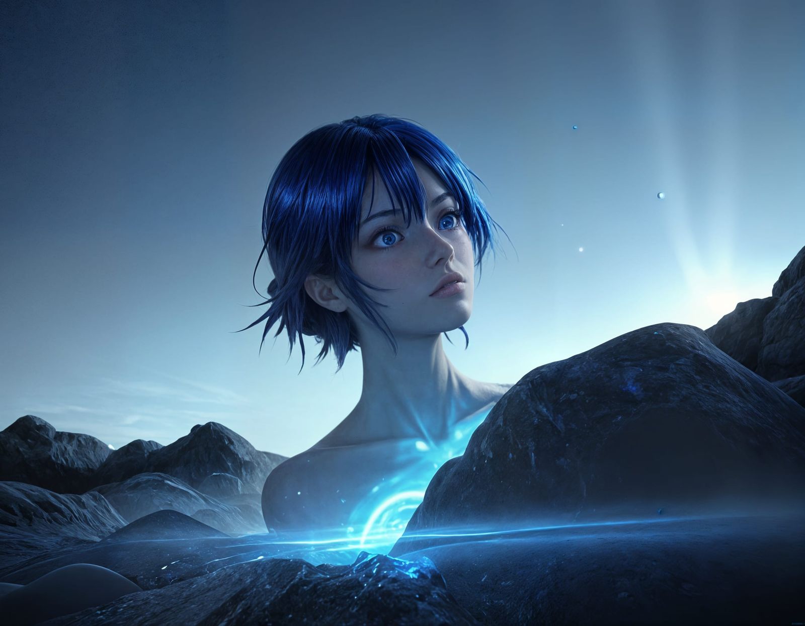 Sapphire Eye of Wonder in Ethereal Glow