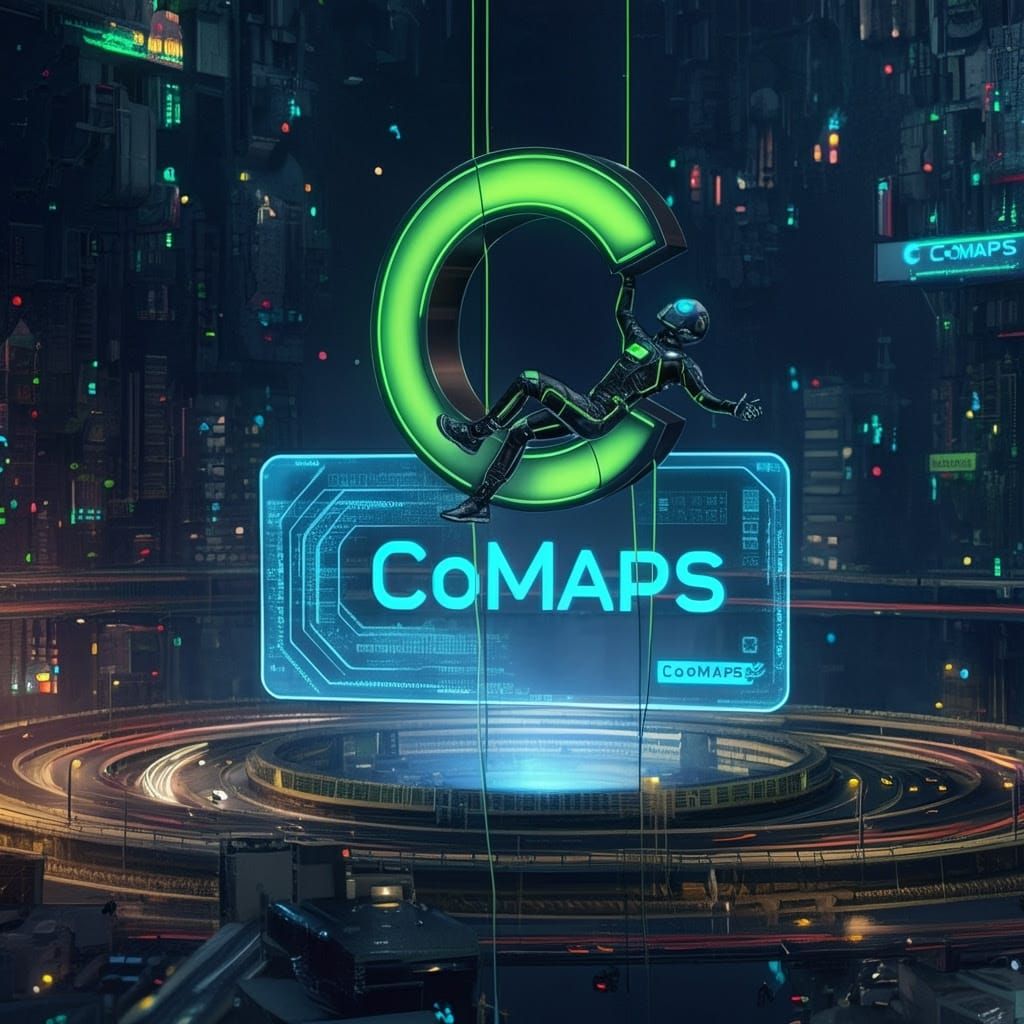 Cyberpunk C Abseiling in Digital Cityscape