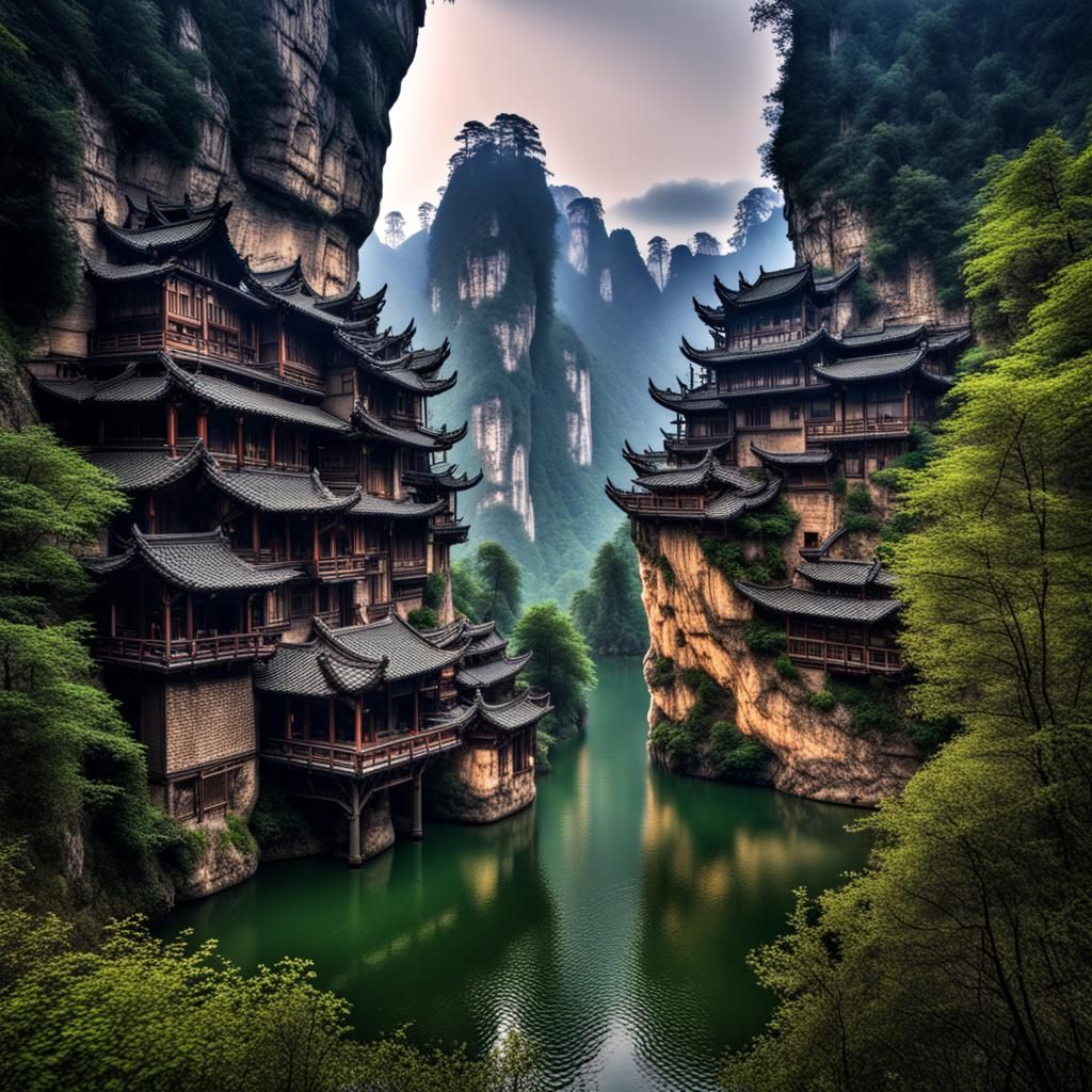 Hyperrealistic Wulingyuan Landscape in HDR