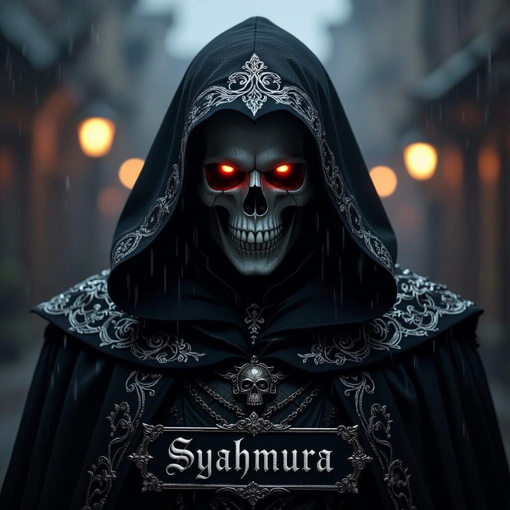 Dark Fantasy Skull Figure in Moody Lighting