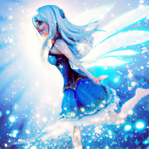 Ethereal Fairy Flight in Snowy Fantasy