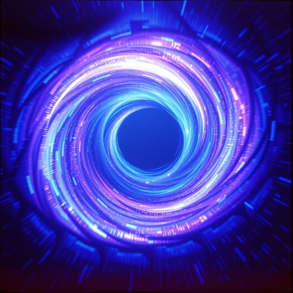 Electric Blue Wormhole Portal in Grandiose Cinematic Style