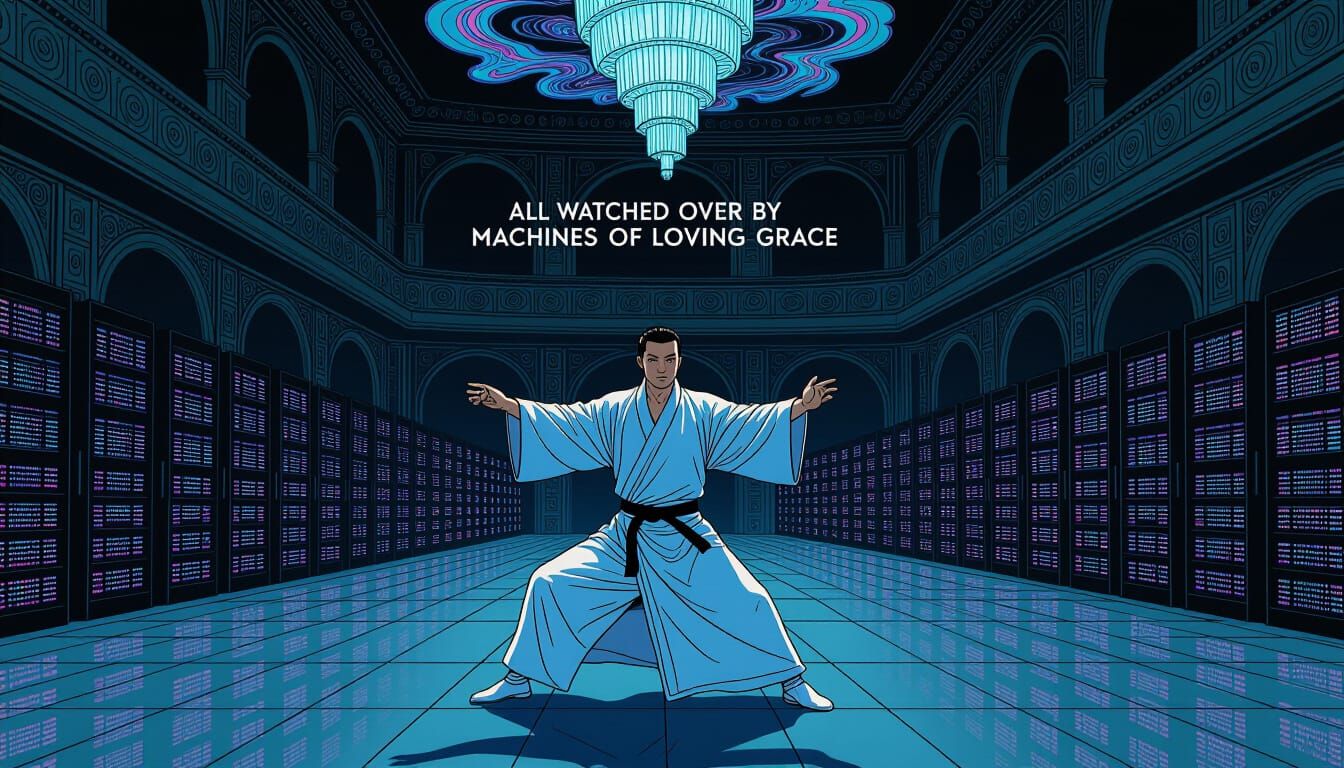 Tai-Chi Master in Dystopian Server Room