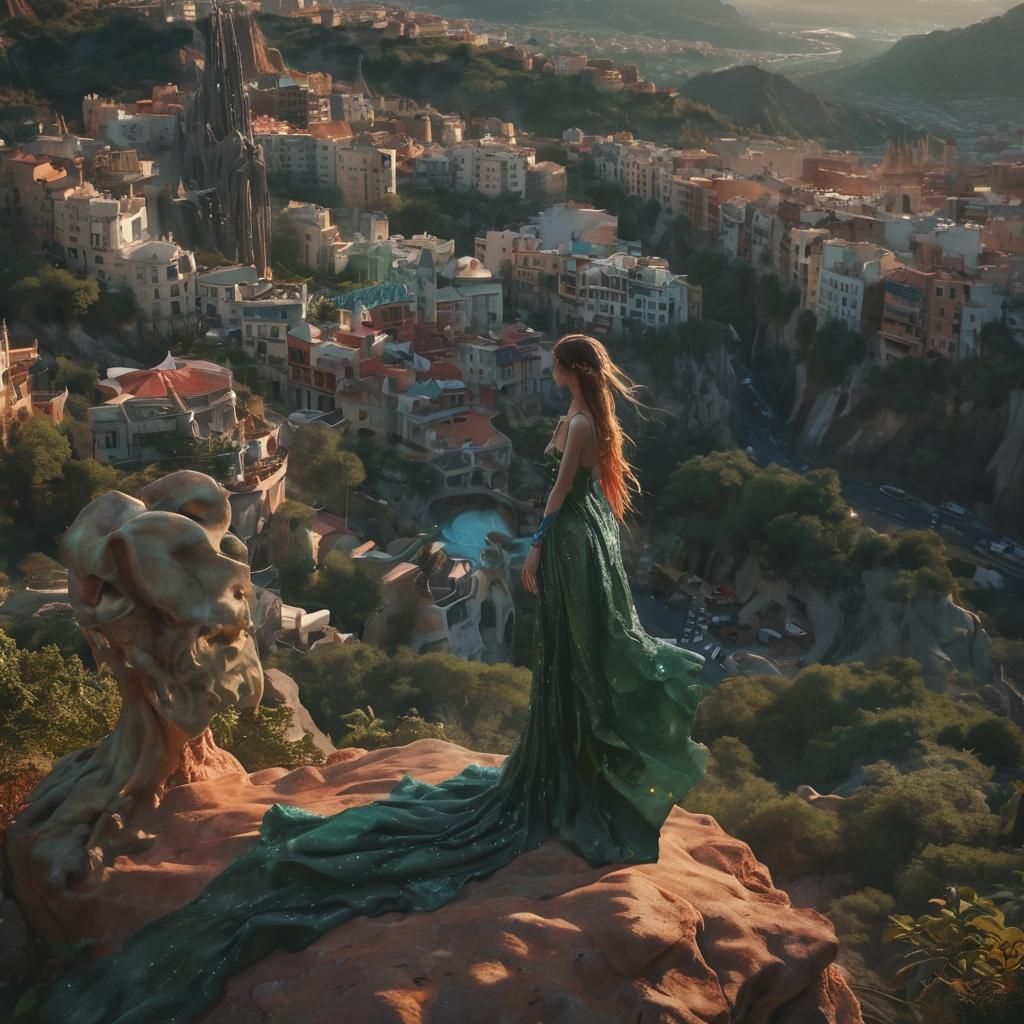 Gaudi City Fantasy: A Surreal Utopian Vision