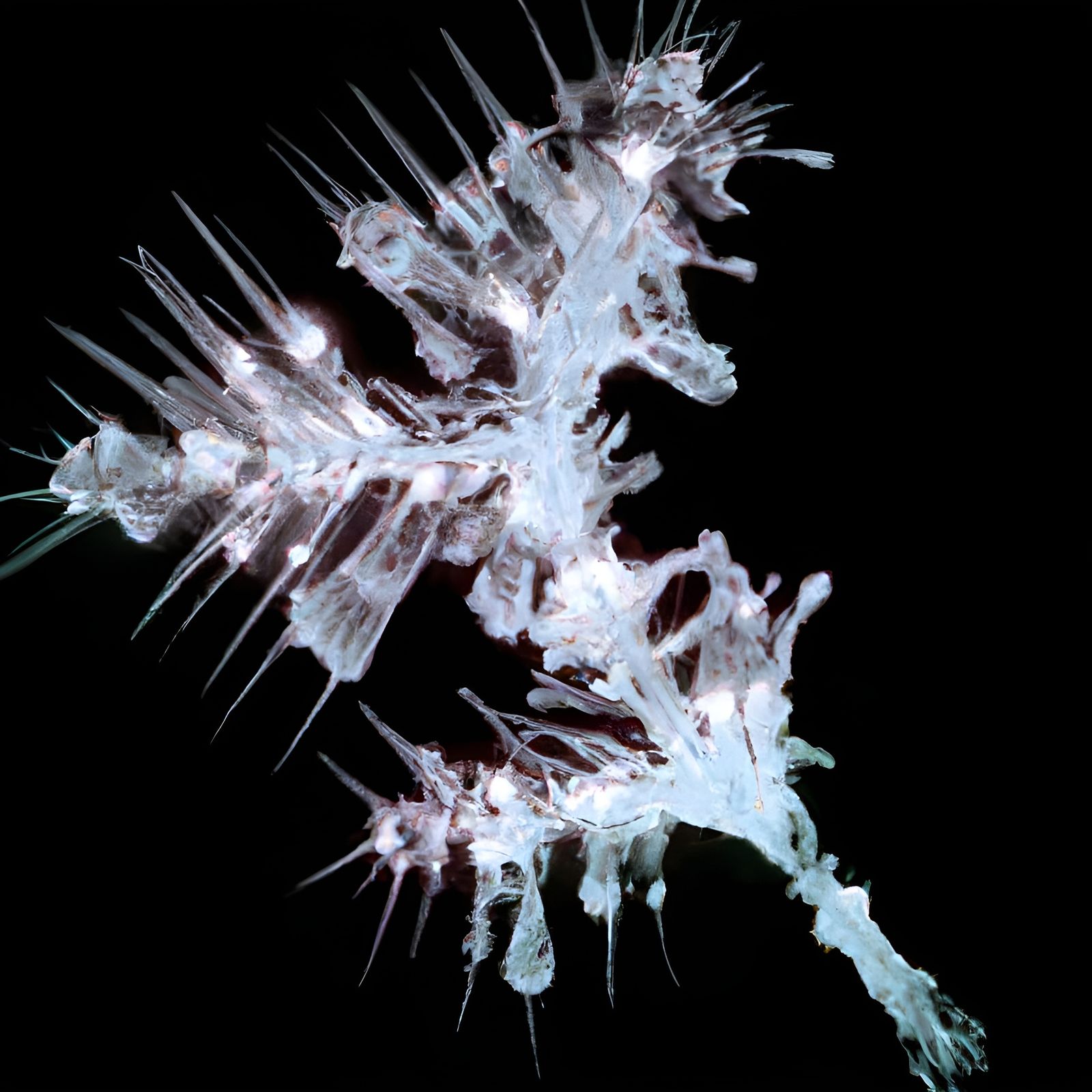 Crystallized Bioluminescent Portrait in Electric Fractal Sty...