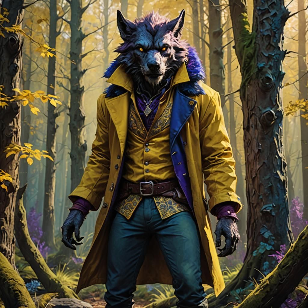 Werewolf in Yellow Coat: Fantasy Concept Art