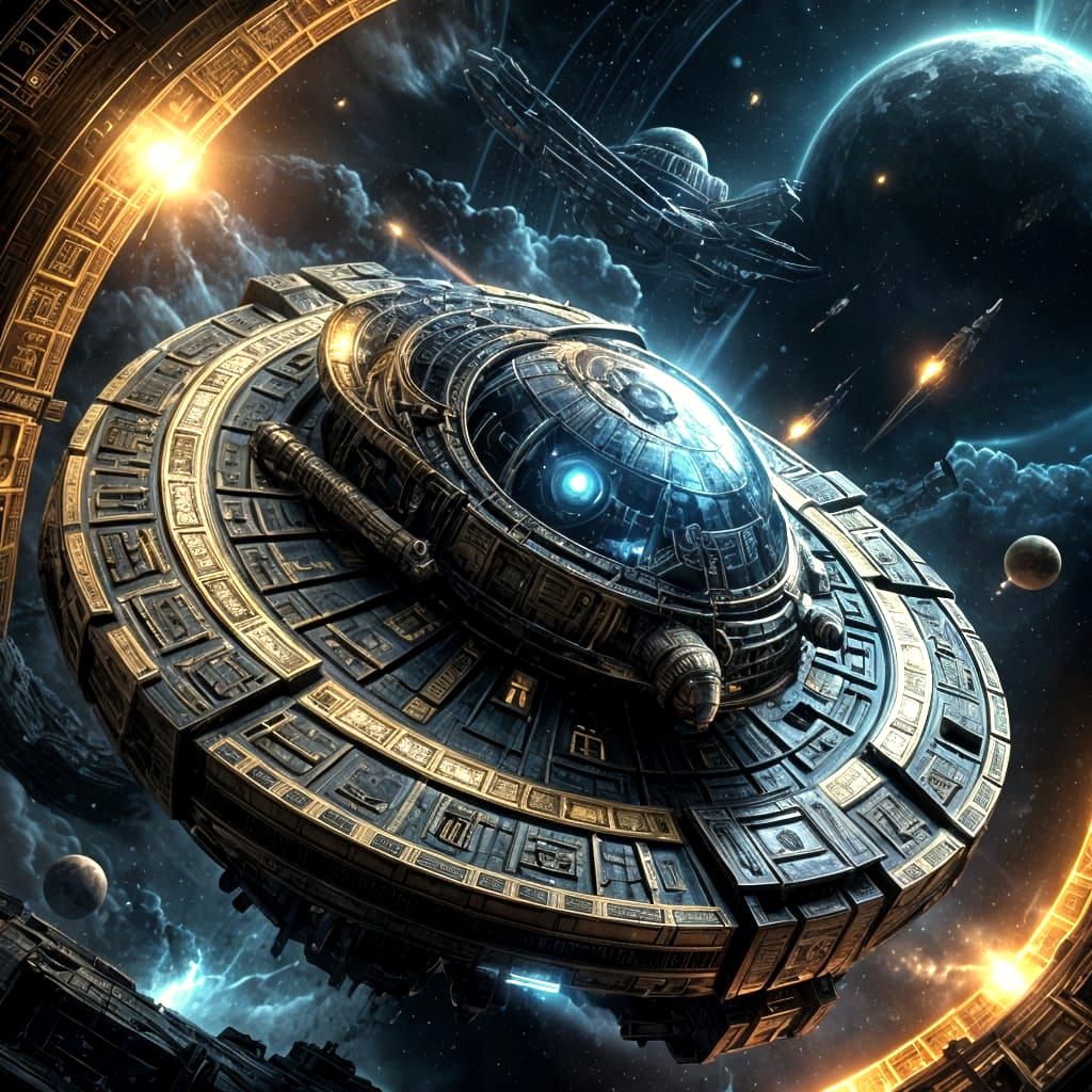 Alien Reactor Titan in Spaceship: Dark Sci-Fi Art