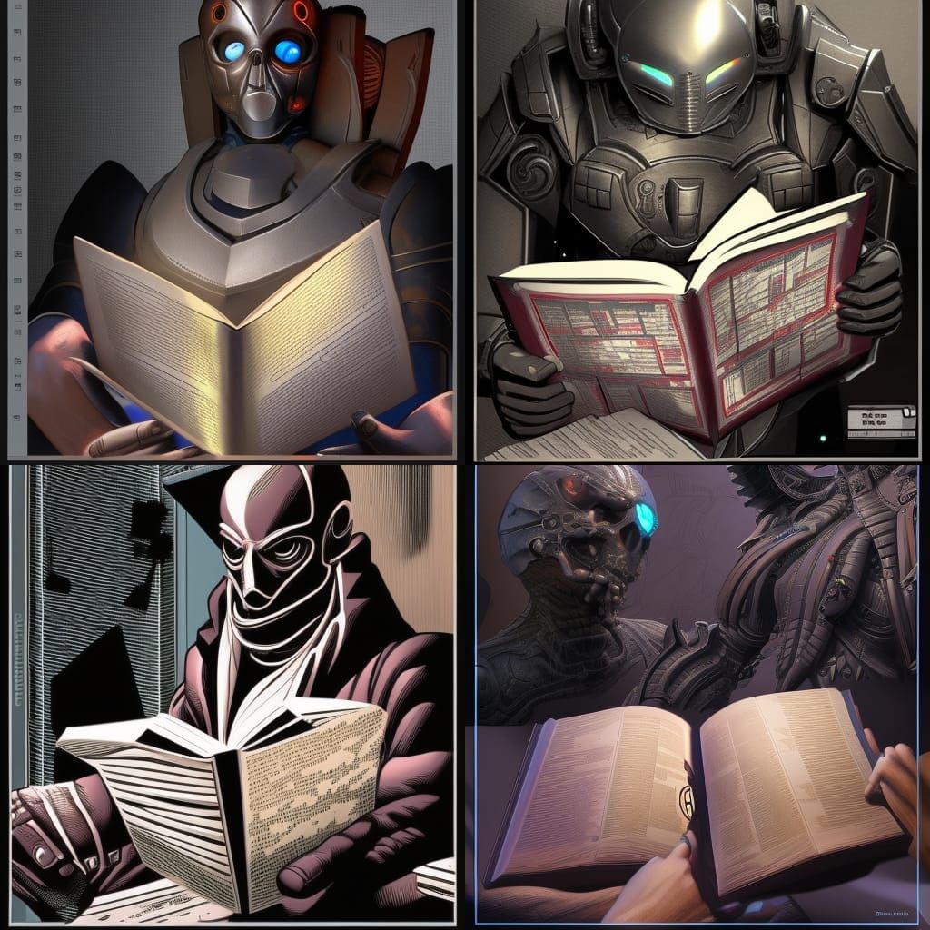 Robot Reads Macbeth: Comic Book Art Style
