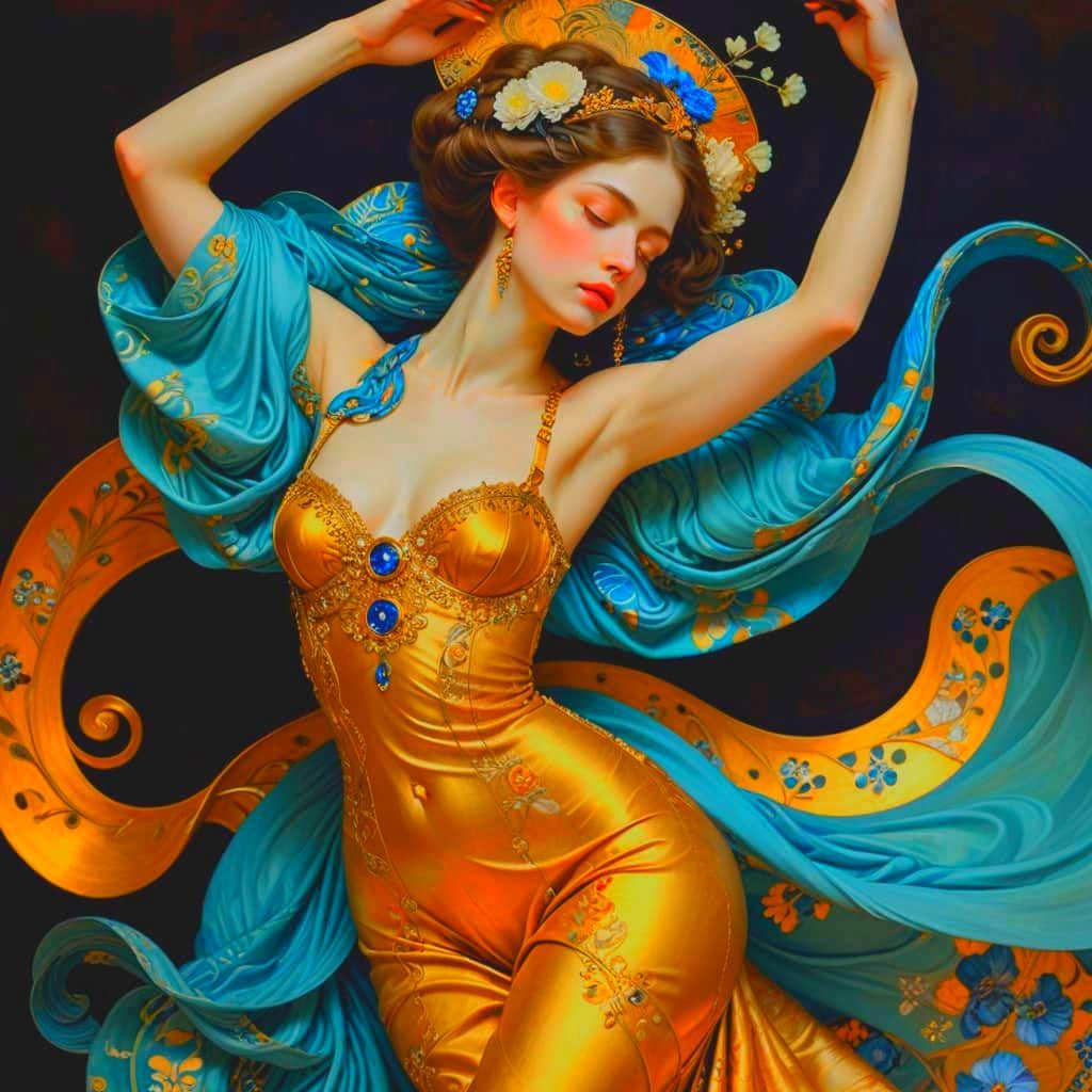 Elegant Woman in Baroque Opulence