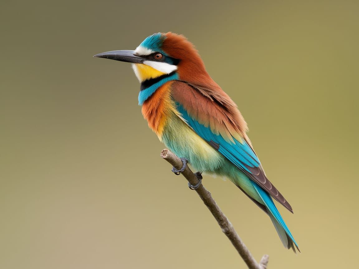 Vibrant European Bee-Eater in Natural Habitat