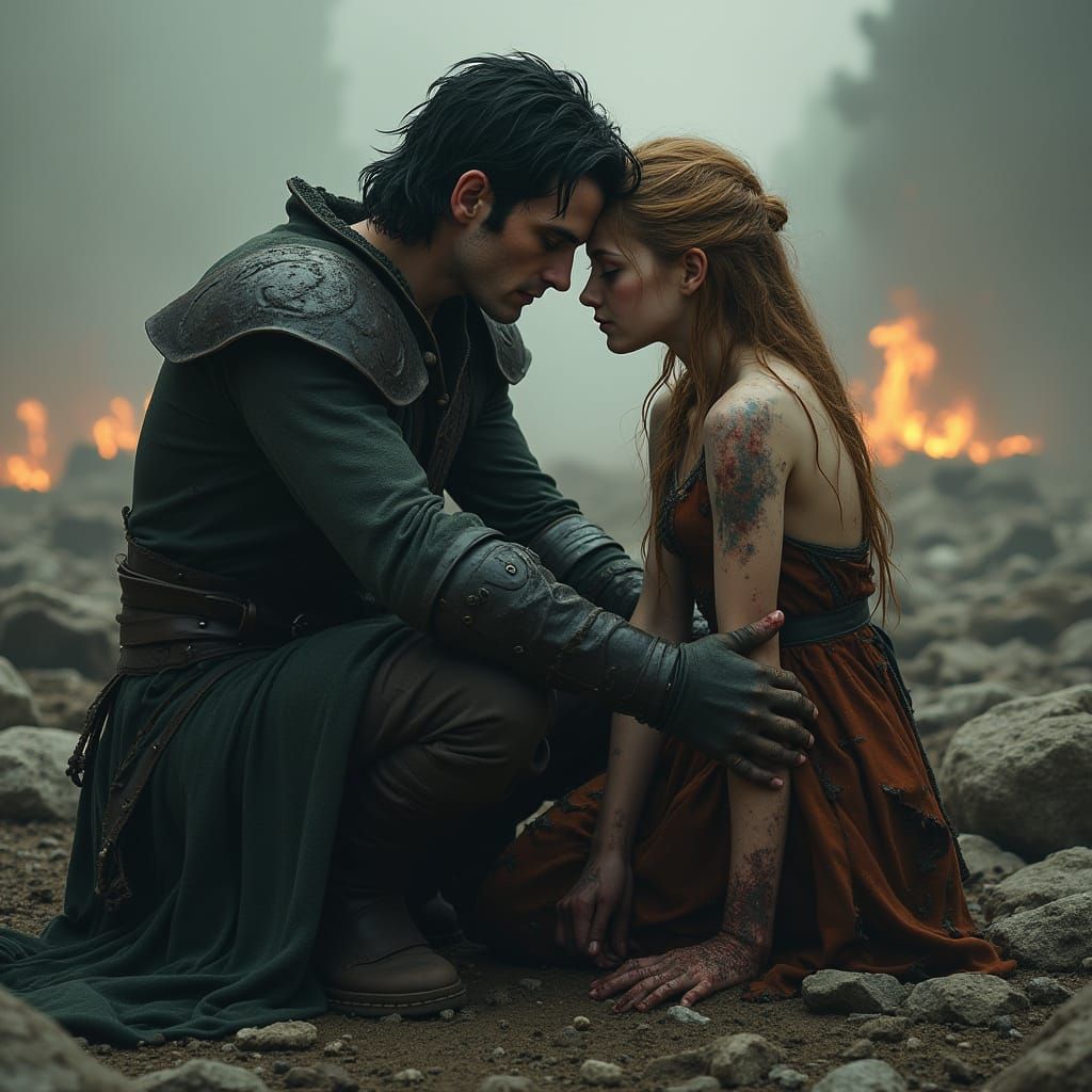 Vampire and Fae in Intimate Moment