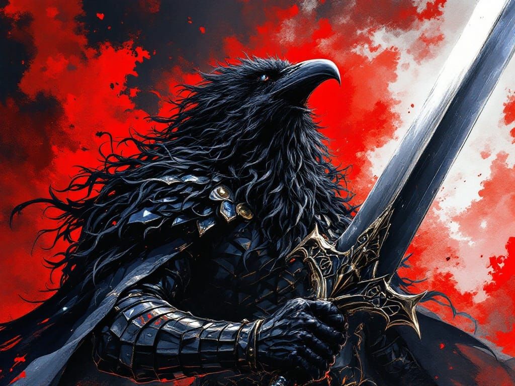 Regal Raven Warlord in Dungeons&Dragons Style