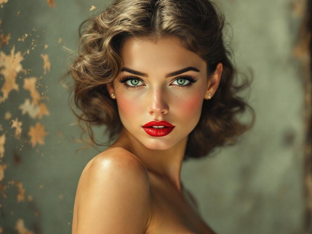 Vintage Pin-up with Projection Mapping Effect