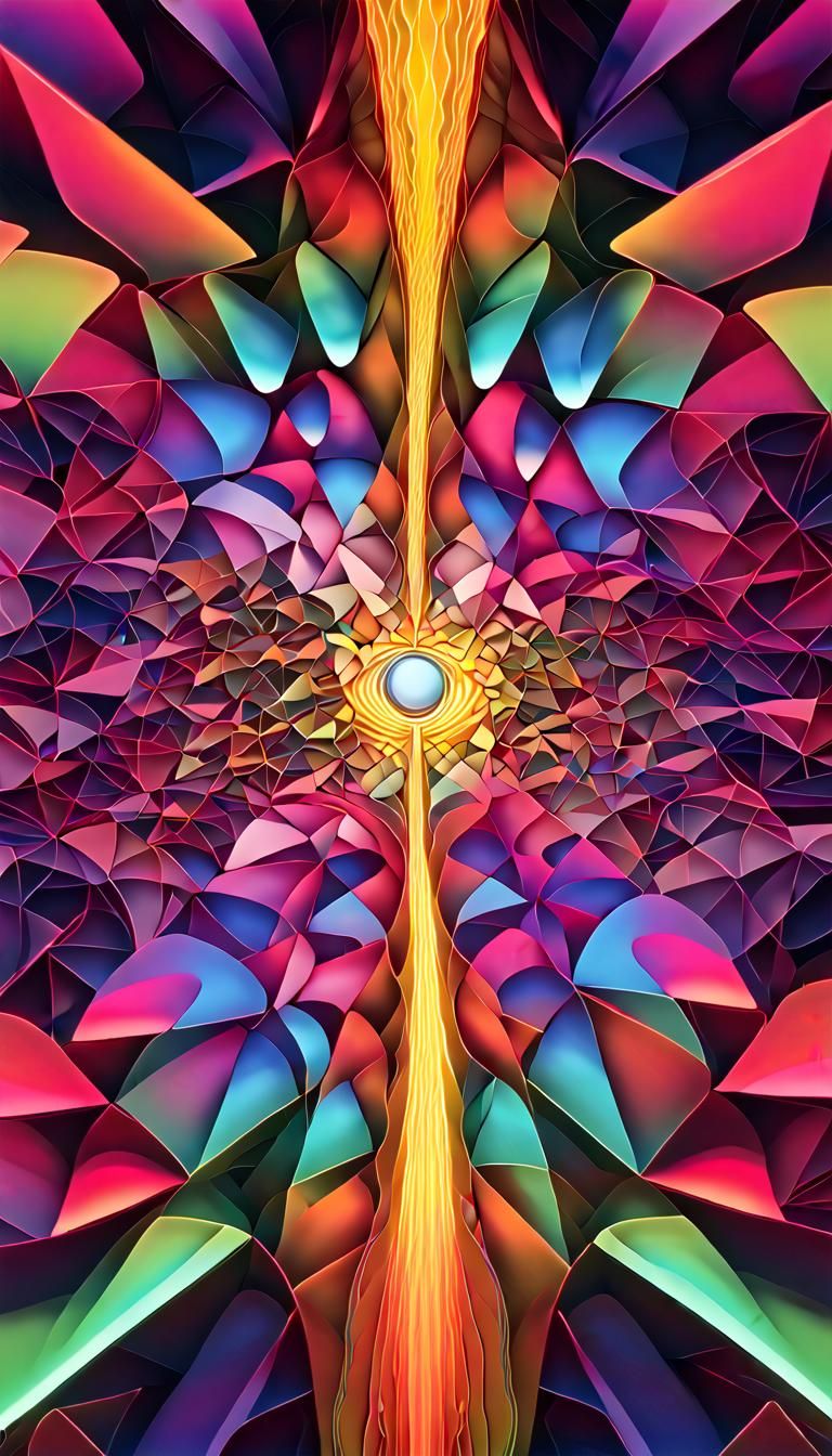 Neon Fractal 3D Manifold Planar Projection