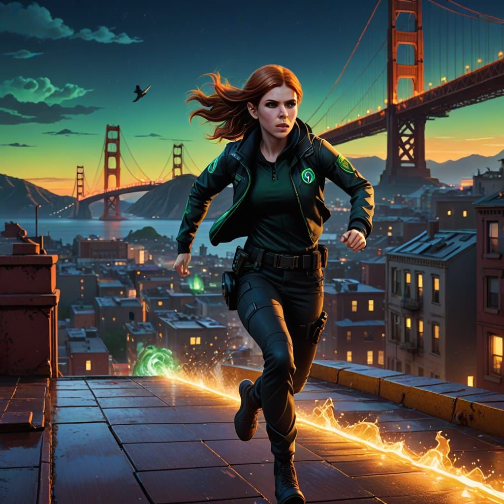 Kim Possible Concept Art: Anna Kendrick on Rooftop