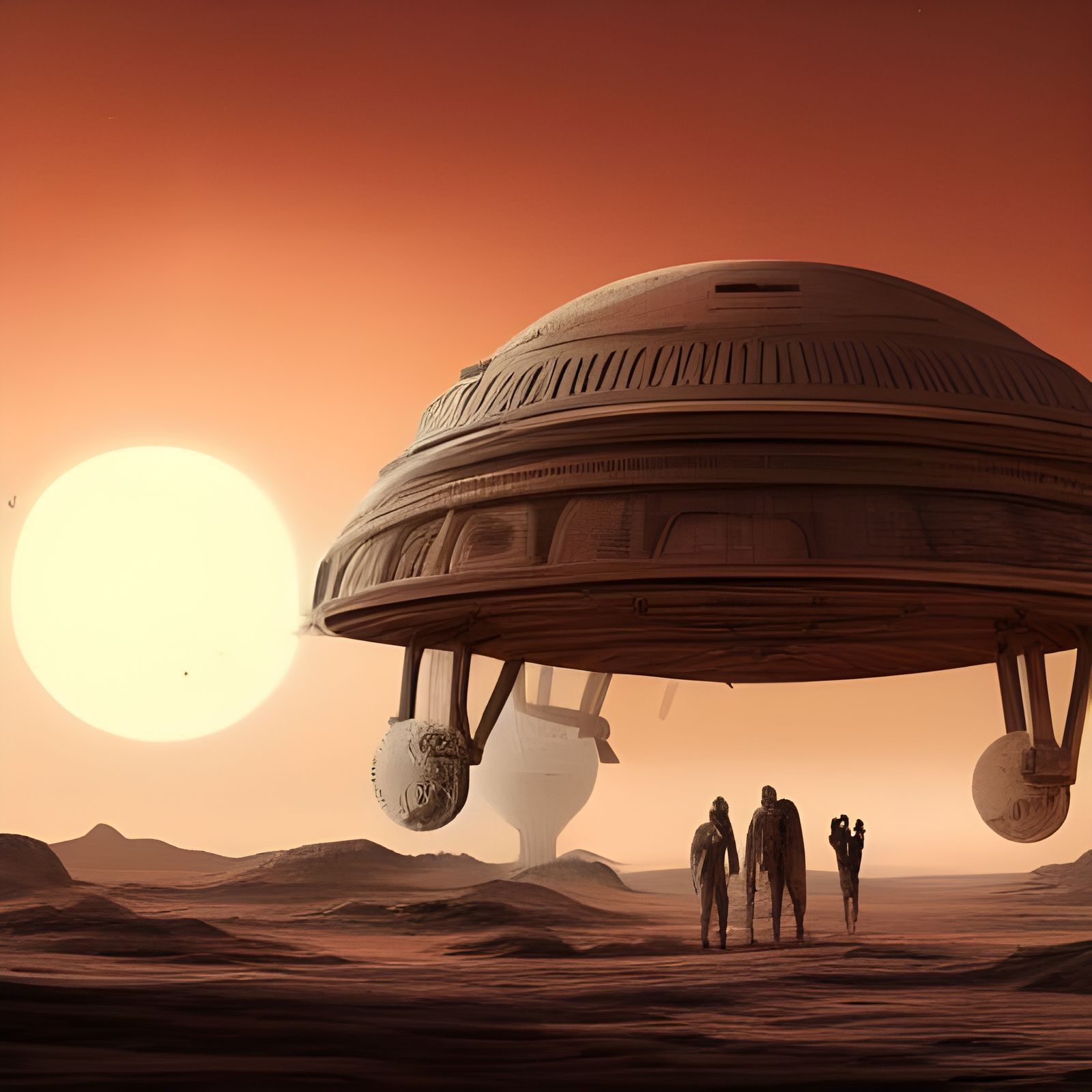 Futuristic Martian City Astronomy in Digital Art