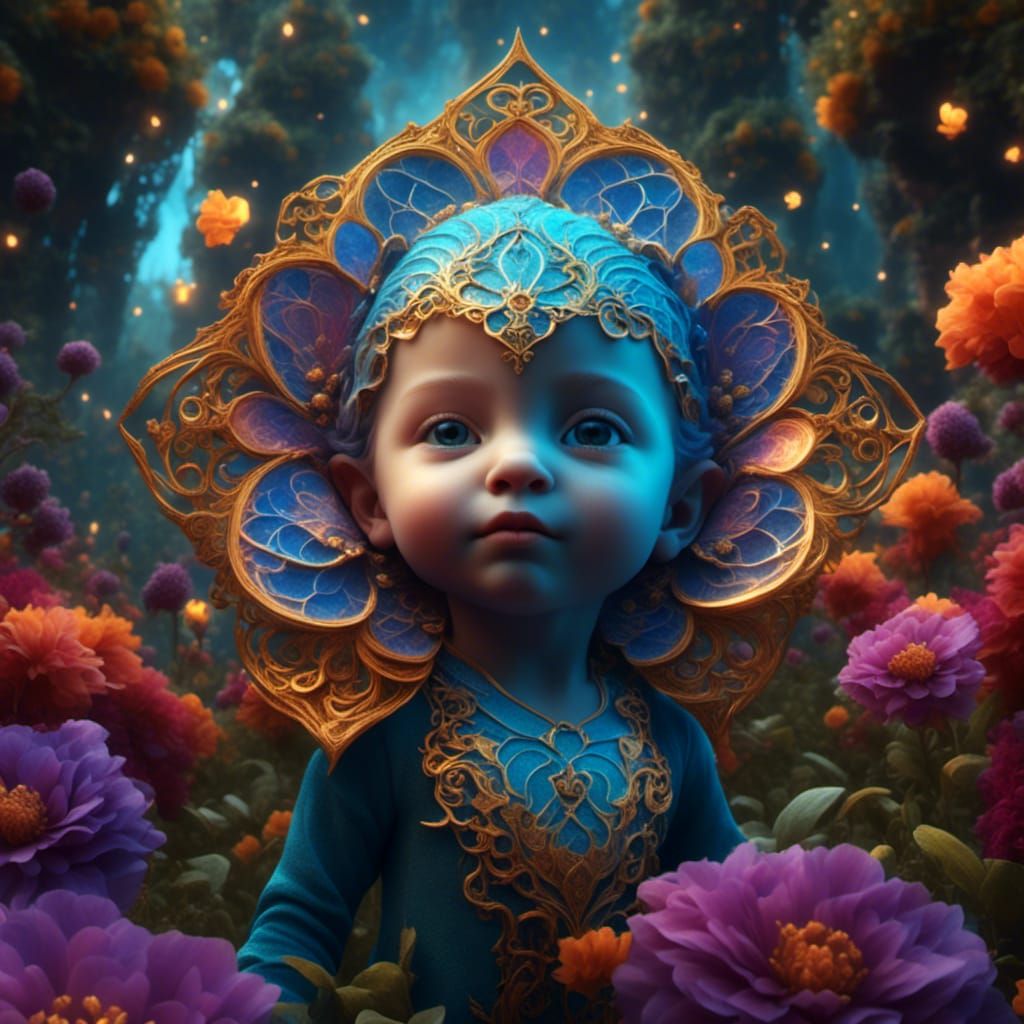 child in a flower