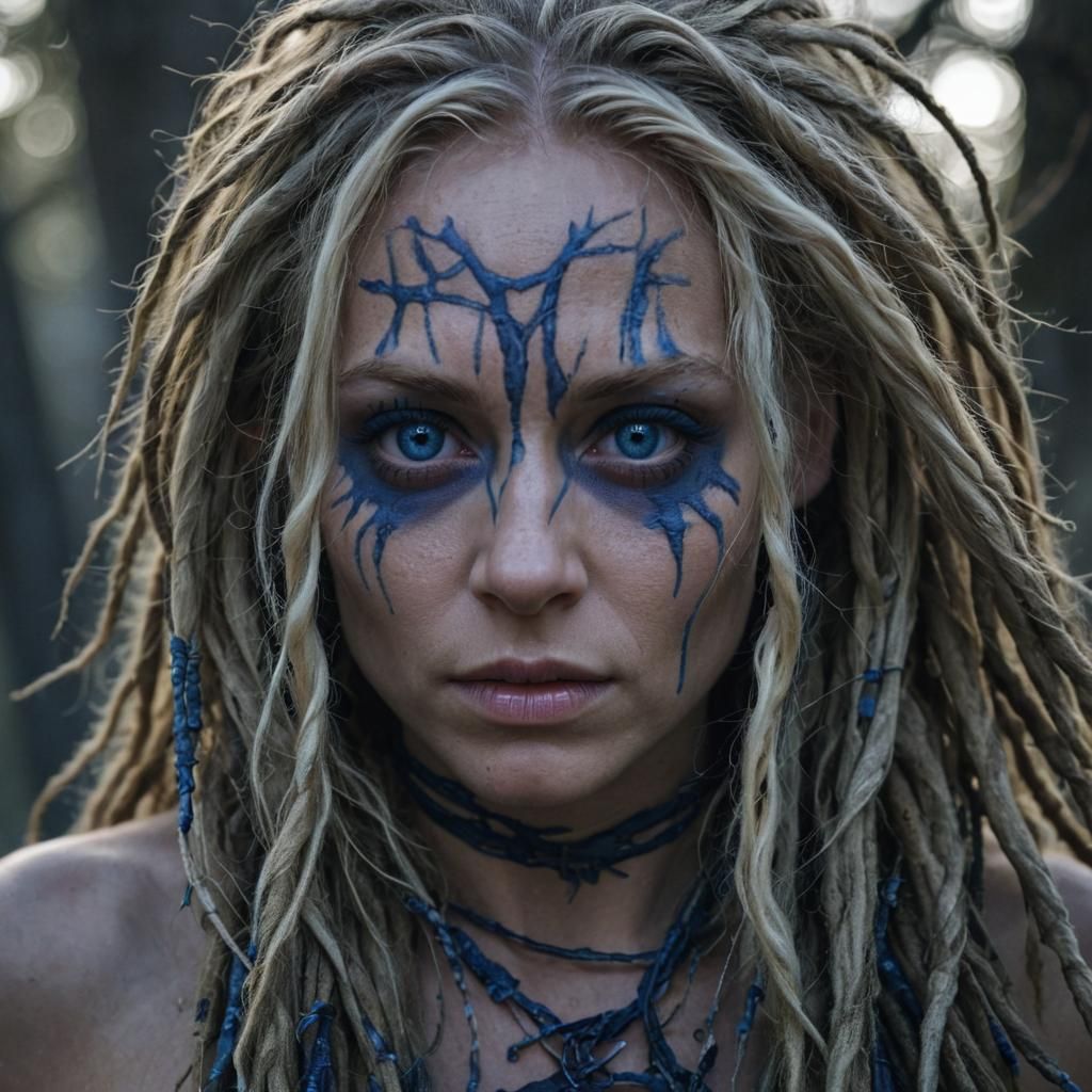 Scarred Woman in Dark Fantasy Style